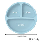 3 Compartments Baby Silicone Suction Cup Plate Childrens Complementary Feeding Bowl — view 5