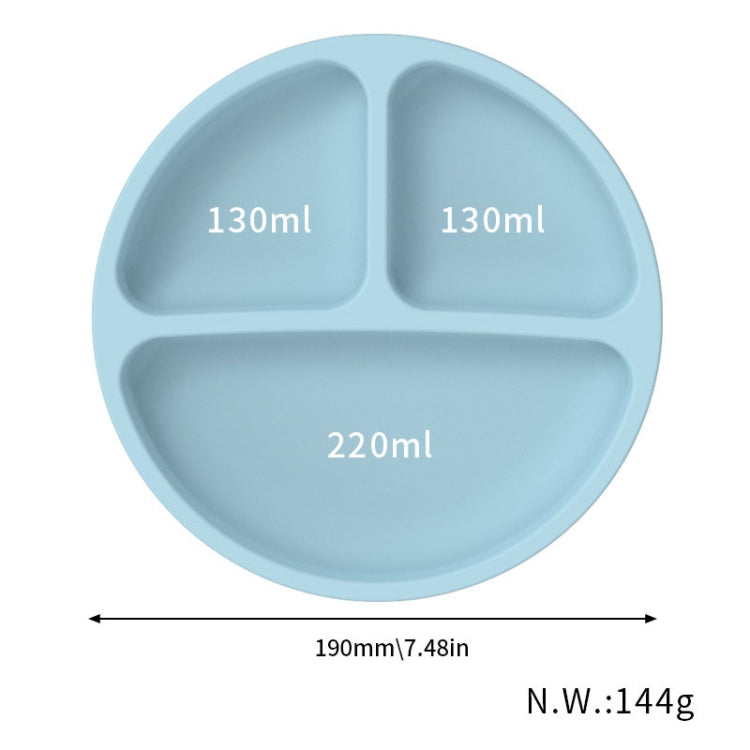 3 Compartments Baby Silicone Suction Cup Plate Childrens Complementary Feeding Bowl — view 5