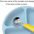 3 Compartments Baby Silicone Suction Cup Plate Childrens Complementary Feeding Bowl — view 6