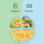 3 Compartments Baby Silicone Suction Cup Plate Childrens Complementary Feeding Bowl — view 9