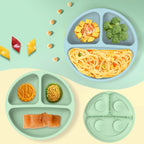 3 Compartments Baby Silicone Suction Cup Plate Childrens Complementary Feeding Bowl — view 11