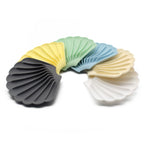 Drainable Silicone Soap Box No Hole Deflector Soap Dish Shell Shape Non-Slip Soap Holder — Milk Blue