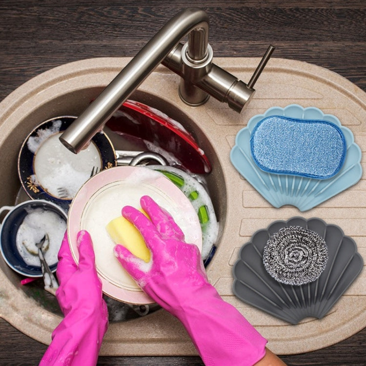 Drainable Silicone Soap Box No Hole Deflector Soap Dish Shell Shape Non-Slip Soap Holder — view 10