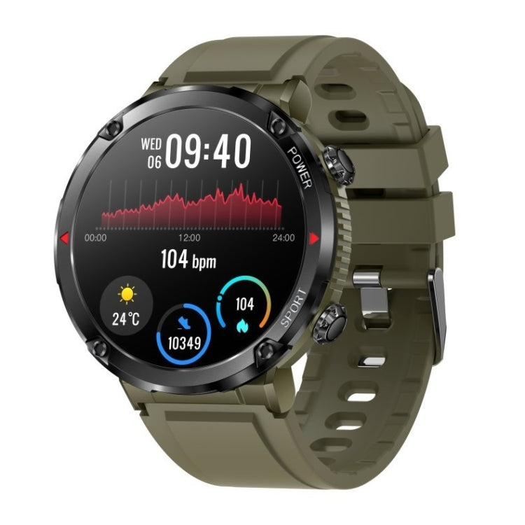 T30 1.6-inch Outdoor Sports Waterproof Smart Music Bluetooth Call Watch — Black