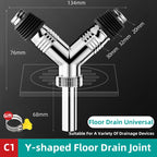 Y-shape Washing Machine Floor Drain Joint Pipe Connector — C1