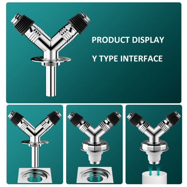 Y-shape Washing Machine Floor Drain Joint Pipe Connector — view 7