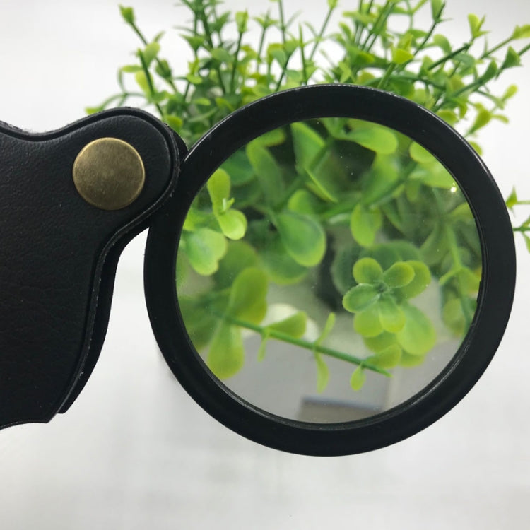 10X Folding Leather Case Magnifier Pocket Magnifying Glass