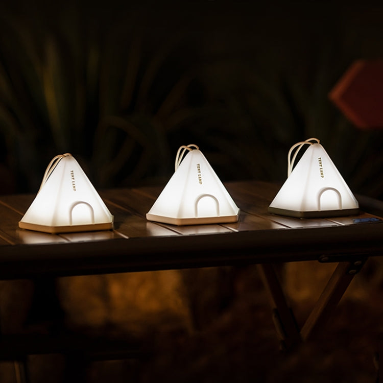 ZAY-L05 Tent-Shape USB Charging Timer Night Light Wild Camping Atmosphere Light — Khaki