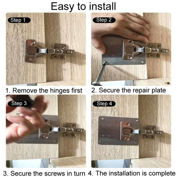 5pcs Cabinet Door Repair Hinge Mounting Plate Hinge Fixing Panel Installing Piece Tool — view 6