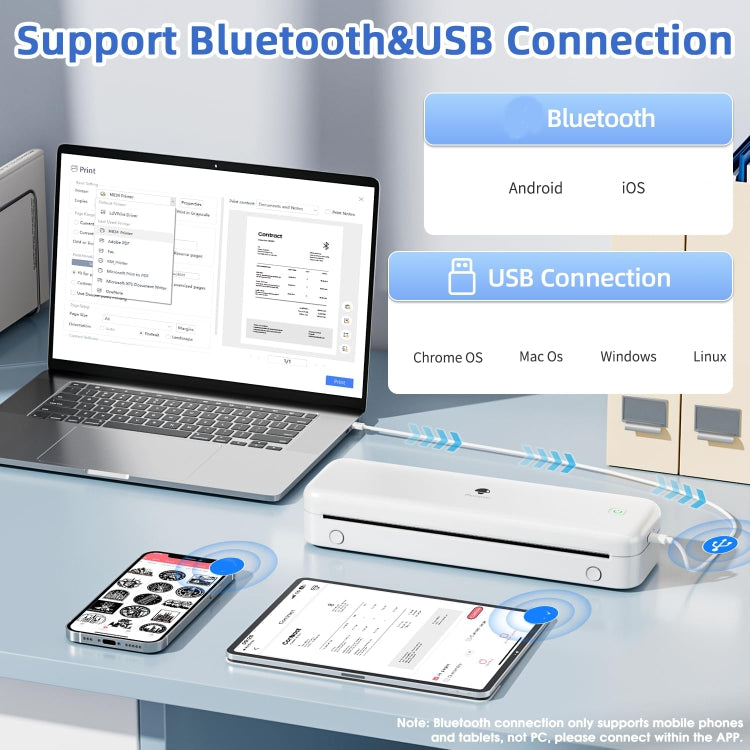 Phomemo M834 Wireless Bluetooth Thermal Printer Support Multi-Size Thermal Paper — view 3