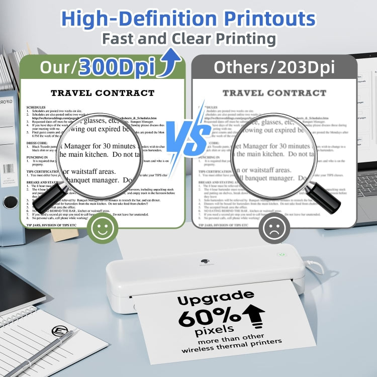 Phomemo M834 Wireless Bluetooth Thermal Printer Support Multi-Size Thermal Paper — view 4
