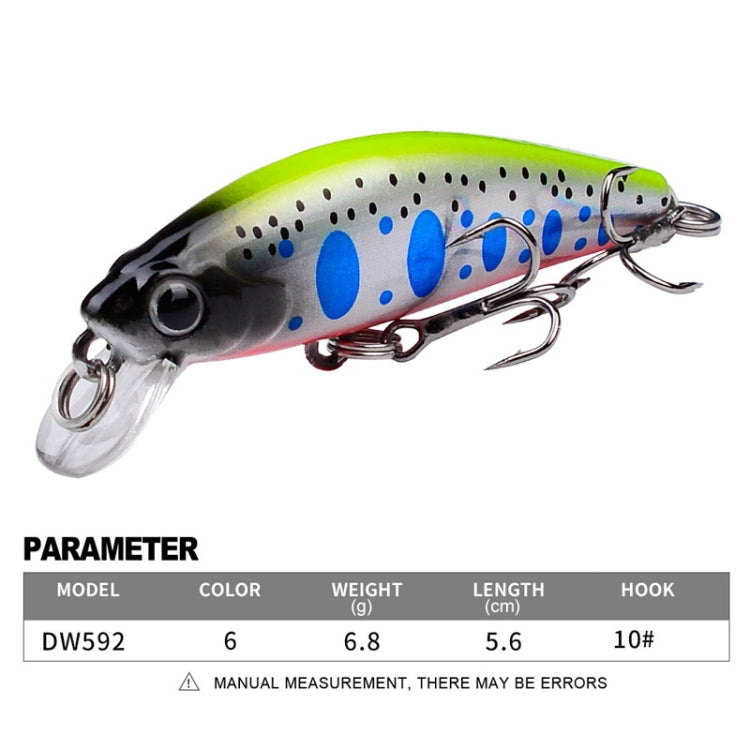 PROBEROS DW592 Sinking Minnow Lure Long Casting Fake Bait Bionic Plastic Hard Bait — view 6