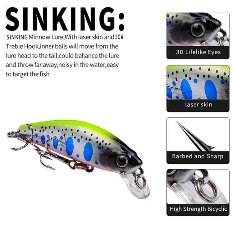 PROBEROS DW592 Sinking Minnow Lure Long Casting Fake Bait Bionic Plastic Hard Bait — view 9