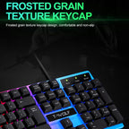 T-WOLF TF230 Colorful Light Effect Game Office Computer Wired Keyboard and Mouse Kit