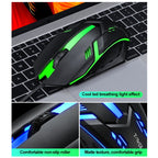 T-WOLF TF230 Colorful Light Effect Game Office Computer Wired Keyboard and Mouse Kit