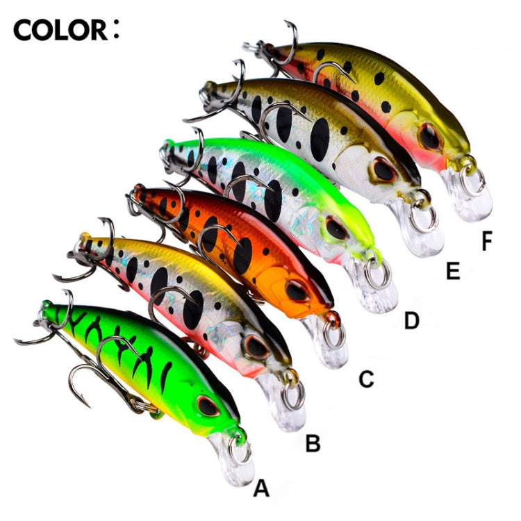 5.3cm 4.6g Sinking Minnow Lure Long Casting Bionic Plastic Hard Bait Fishing Tackle — Color F