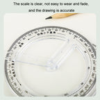 2pcs Multifunctional Drawing Ruler Function Drawing Protractor Geometric Ruler — view 3