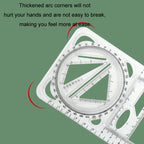 2pcs Multifunctional Drawing Ruler Function Drawing Protractor Geometric Ruler — view 5
