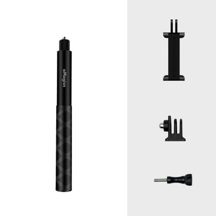 aMagisn 120cm Invisible Straight Pull Selfie Stick Sports Camera Accessories — Rod+1/4 Turn 3 Jaw+Screw