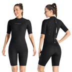 DIVE & SAIL 3mm Ladies One-Piece Short Sleeve Wetsuit Winter Thickened Surfing And Snorkeling Suit — XXL