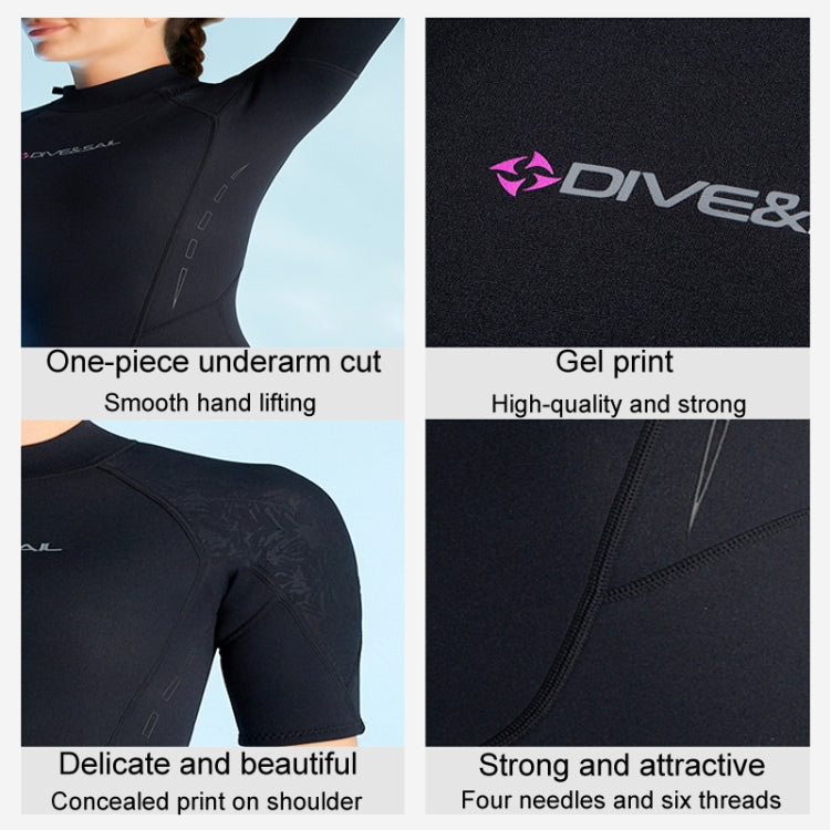DIVE & SAIL 3mm Ladies One-Piece Short Sleeve Wetsuit Winter Thickened Surfing And Snorkeling Suit — view 8