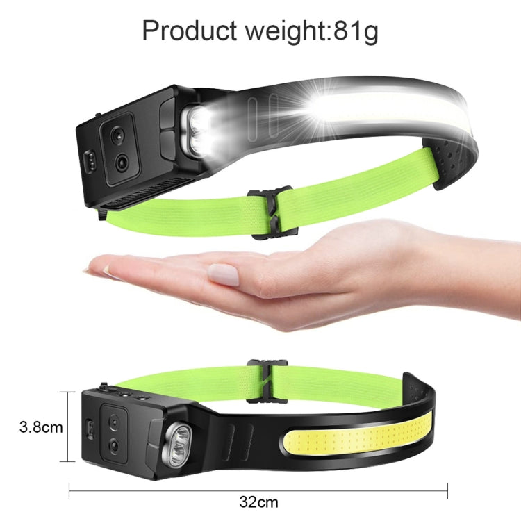 Fluorescent Belt Sensor Headlight Outdoor Running and Cycling Head Torch