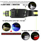 Fluorescent Belt Sensor Headlight Outdoor Running and Cycling Head Torch