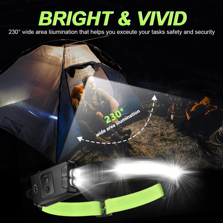 Fluorescent Belt Sensor Headlight Outdoor Running and Cycling Head Torch