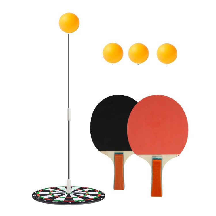 Table Tennis Training Equipment Household Childrens Sparring Coaching Base With Wood Bats — 6 Balls+1 Pole
