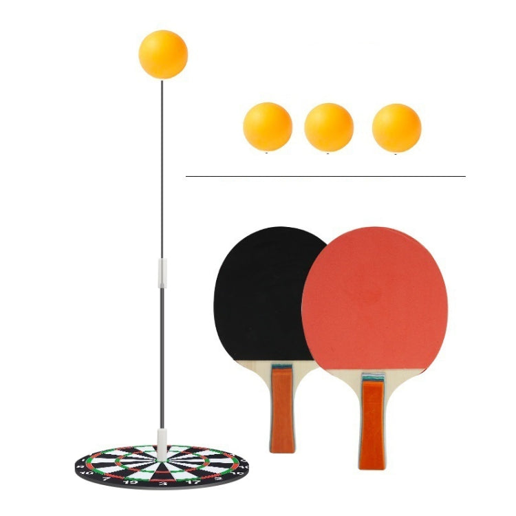 Table Tennis Training Equipment Household Childrens Sparring Coaching Base With Wood Bats — 4 Balls+1 Pole
