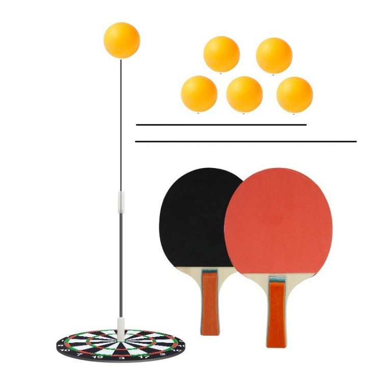 Table Tennis Training Equipment Household Childrens Sparring Coaching Base With Wood Bats — 4 Balls+2 Poles