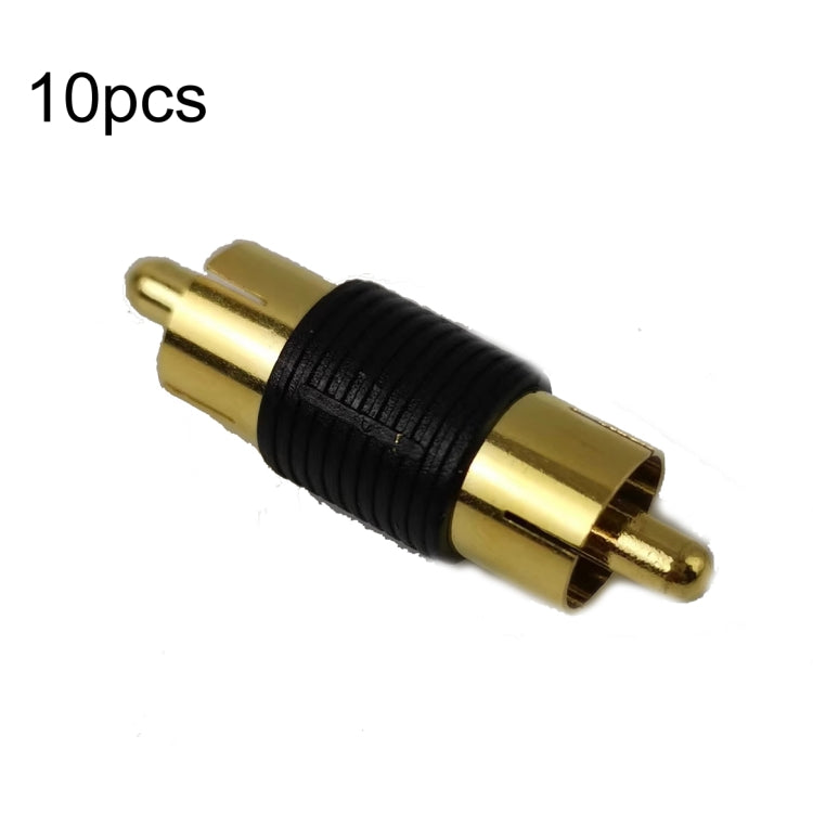 10pcs Gold-plated RCA Lotus Male to-Male AV Audio Adapter