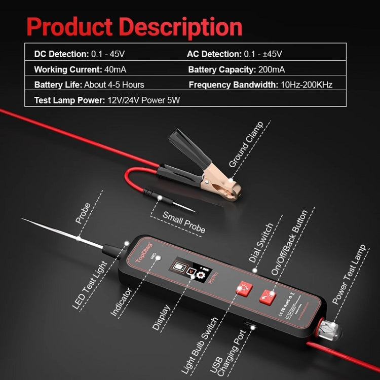JDiag Mini Circuit Tester AC/DC Detection Multi-function Oscilloscope — view 3