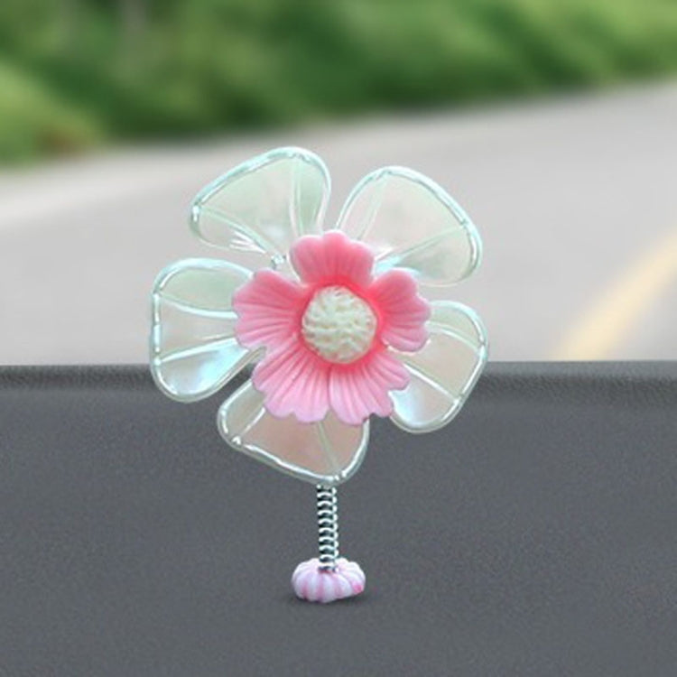 5pcs /Set Car Shaking Flower Ornament Simulated Small Flower Car Interior Decoration — Green