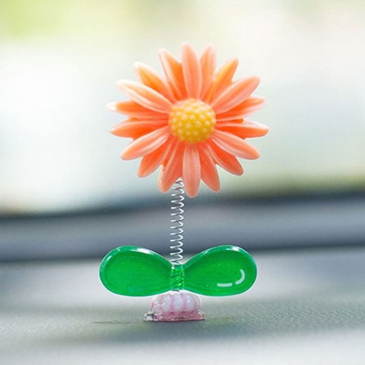 Cute Small Daisy Car Ornament Car Dashboard Shaking Decoration — Yellow