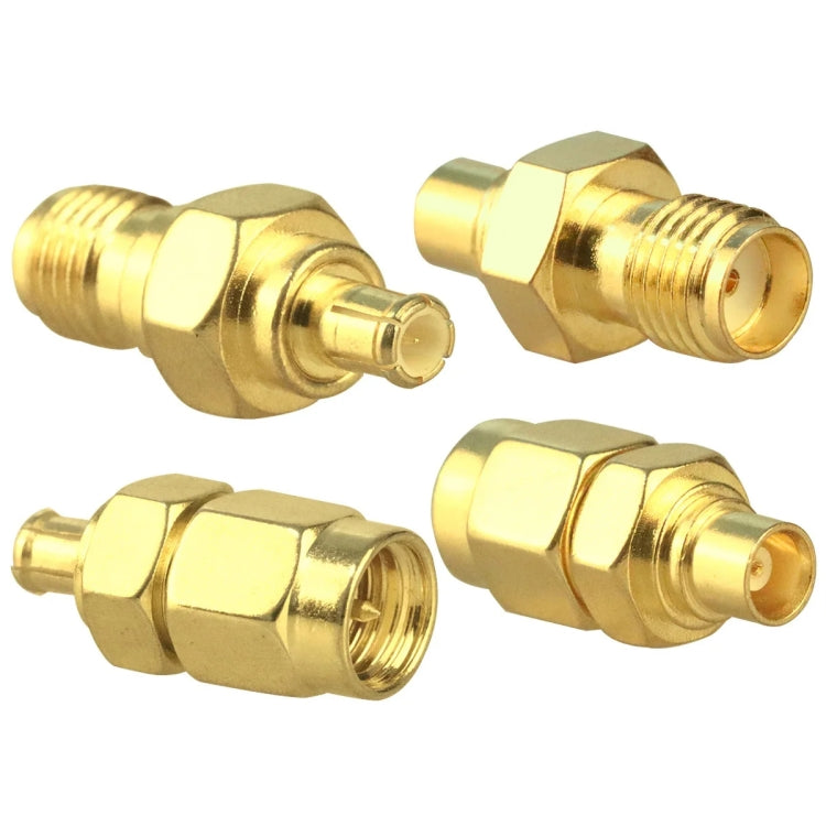 Connector Kit RF Coaxial Gold Plated Adapter, 4pcs /Set SMA To MCX