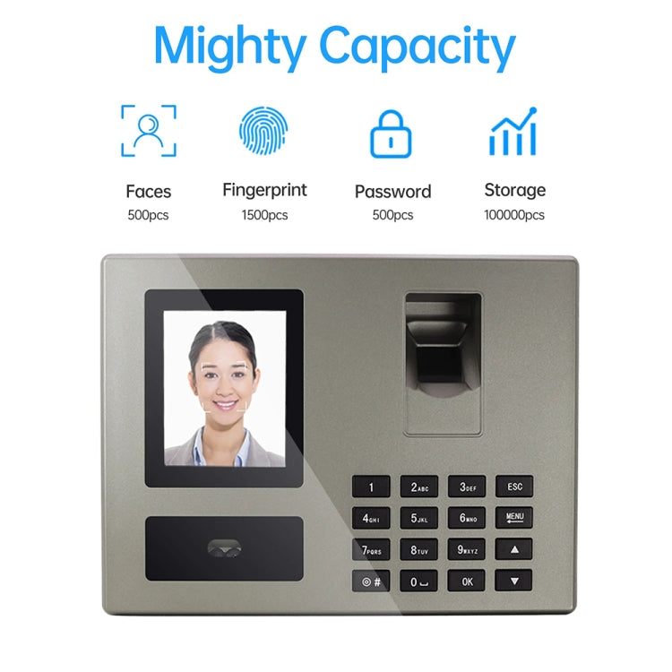 FA03 Intelligent Voice Prompt Face Recognition Fingerprint Attendance Machine — view 6