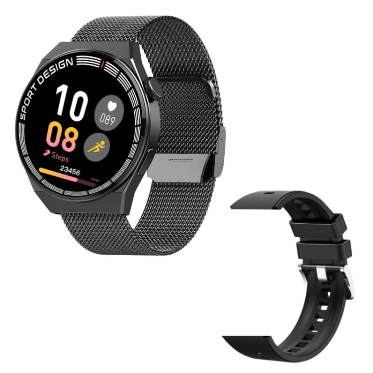 G3Pro 1.28-Inch Health Monitoring Bluetooth Call Smart Watch With NFC — Brown Leather