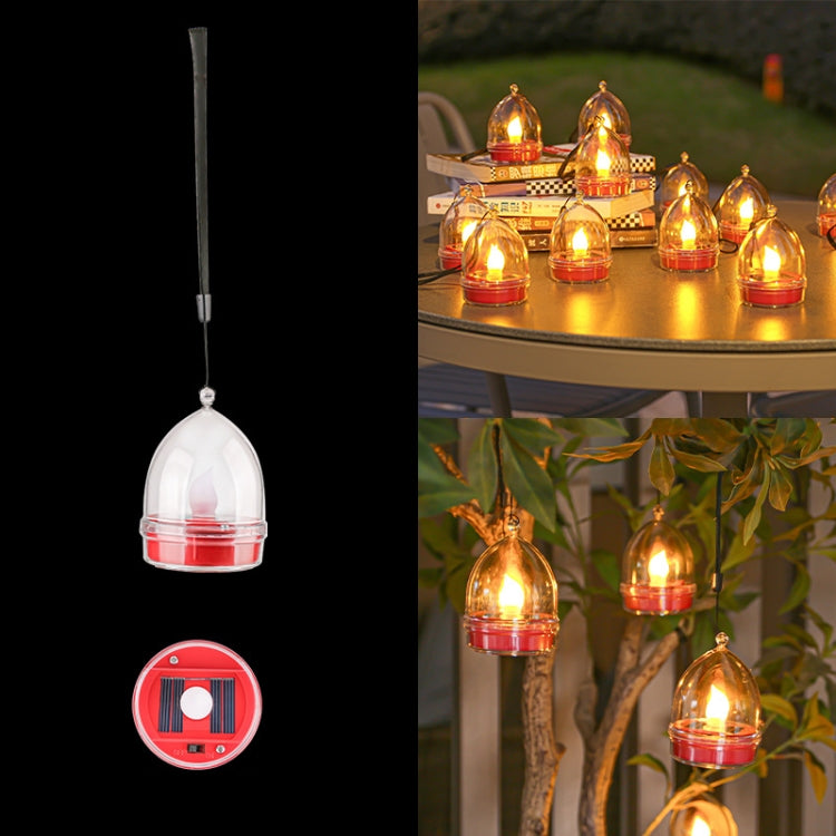 Solar Candle Light Outdoor Courtyard Villa Garden Waterproof Decoration Light — Round Model White Shell