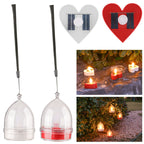 Solar Candle Light Outdoor Courtyard Villa Garden Waterproof Decoration Light — Round Model Red Shell
