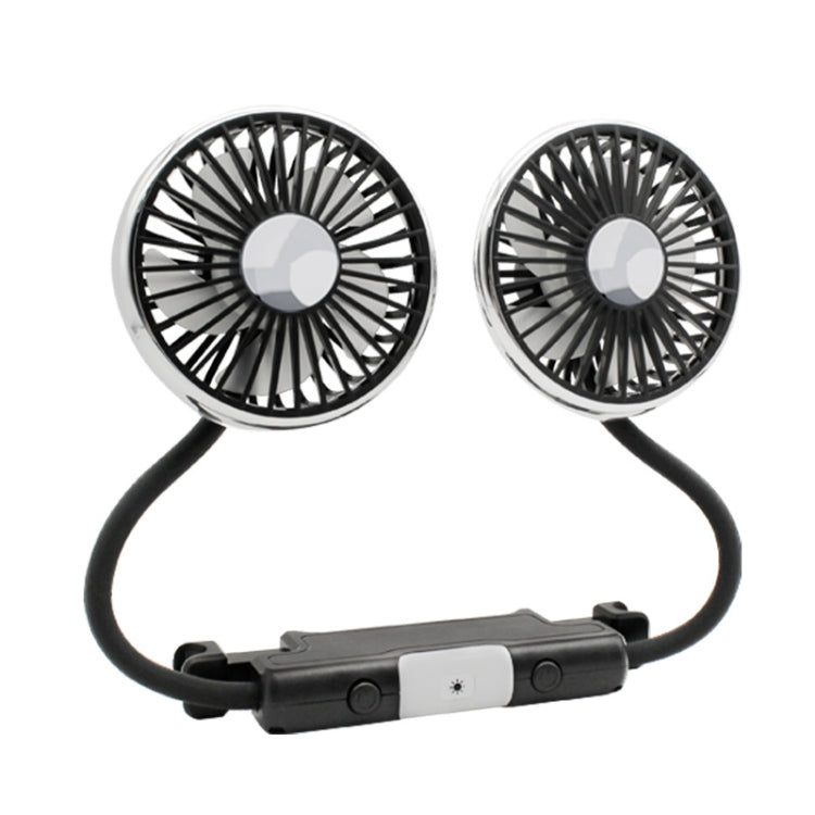 Car Double-head Hose Seat Fan with Light