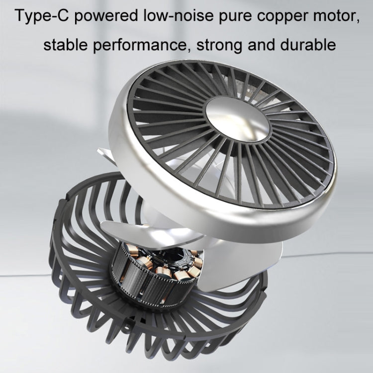Car Double-head Hose Seat Fan with Light