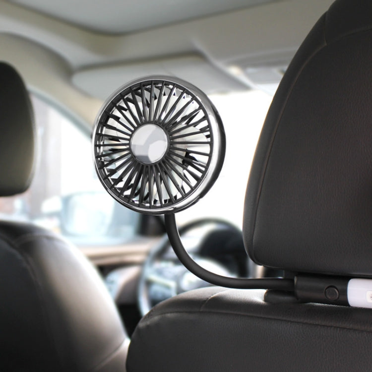 Car Double-head Hose Seat Fan with Light