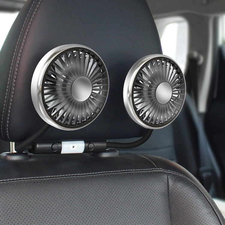 Car Double-head Hose Seat Fan with Light