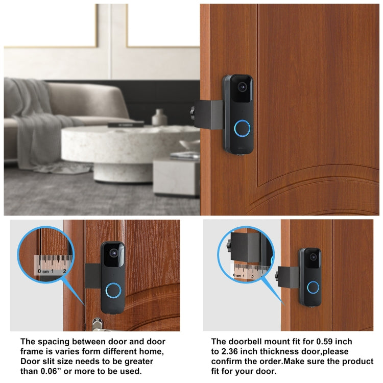 For Blink Doorbell Bracket No-Drilling Easy Installation Mount — Silver