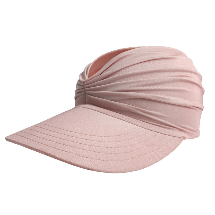 Women Visor Sun Protection Cap Elastic Hollow Large Brim Hat — Fluorescent Yellow