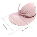 Women Visor Sun Protection Cap Elastic Hollow Large Brim Hat — view 6