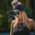 Women Visor Sun Protection Cap Elastic Hollow Large Brim Hat — view 8