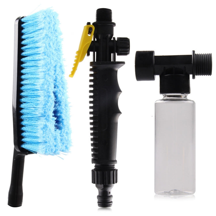 Car Wash Brush Head Soft Bristle Long Handle Brush Spray Foam Bottle Set