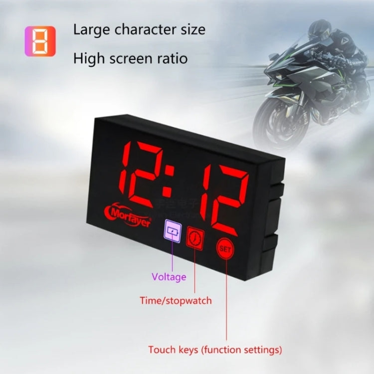 Compact LED Digital Display Time Voltmeter